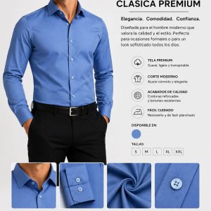 camisa formal pc azul pastrana