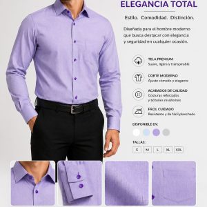 camisa formal lila