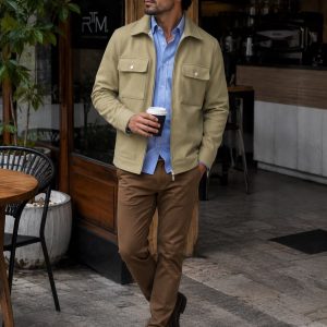 chaqueta casual beige